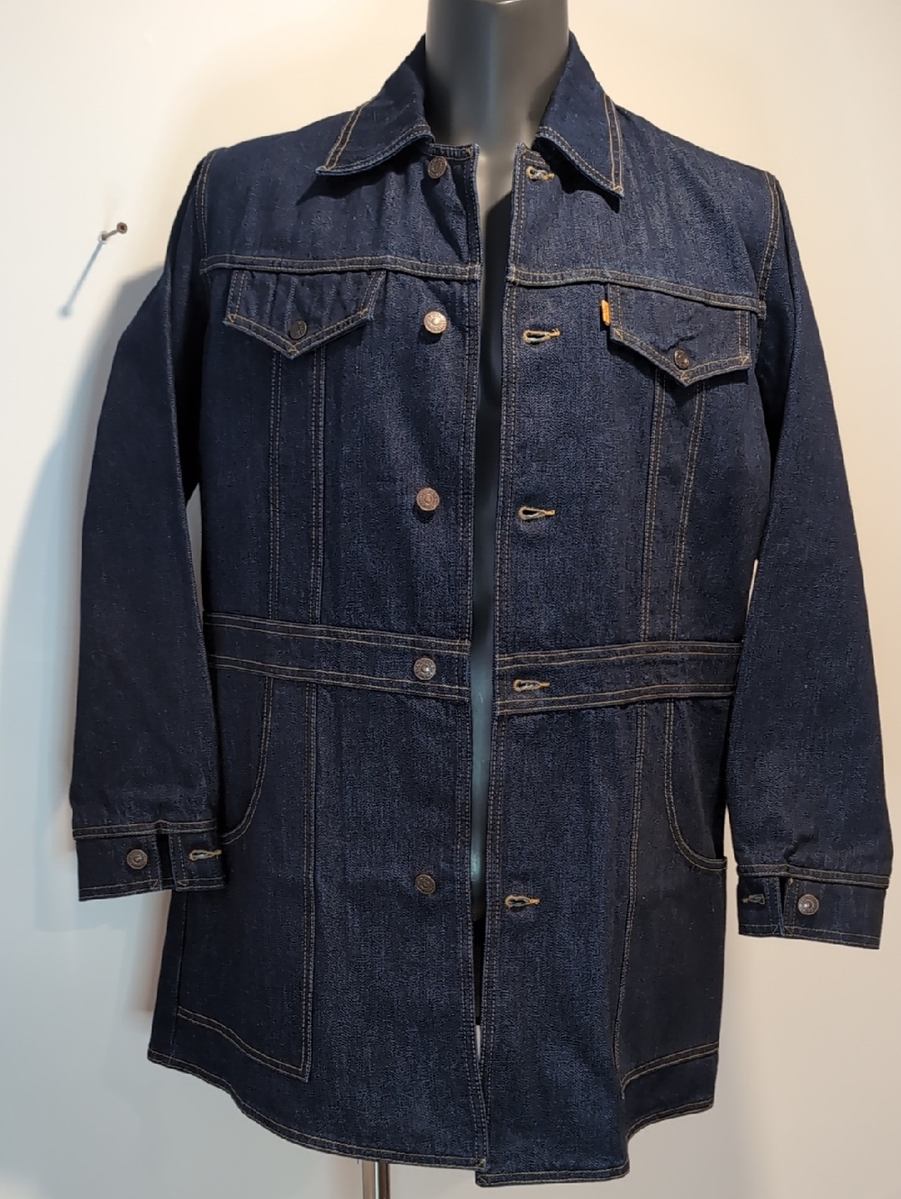 Levi's Vintage Clothing Safari Jacket Car Coat 70's Jeans Denim - Picture 2 of 16